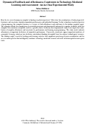 Cover page: Dynamical Feedback and Affordances-Constraints in Technology-MediatedLearning and Assessment: An in-Class Experimental Study