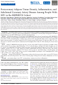 Cover page: Pericoronary Adipose Tissue Density, Inflammation, and Subclinical Coronary Artery Disease Among People With HIV in the REPRIEVE Cohort