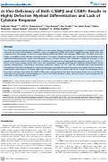 Cover page: In Vivo Deficiency of Both C/EBPβ and C/EBPε Results in Highly Defective Myeloid Differentiation and Lack of Cytokine Response