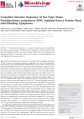 Cover page: Complete Genome Sequence of the Type Strain Pectobacterium punjabense SS95, Isolated from a Potato Plant with Blackleg Symptoms.