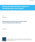 Cover page: Putting the Potential Rate Impacts of Distributed Solar into Context: