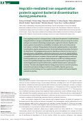 Cover page: Hepcidin-mediated iron sequestration protects against bacterial dissemination during pneumonia