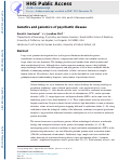 Cover page: Genetics and genomics of psychiatric disease