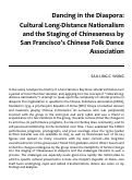 Cover page: Dancing in the Diaspora: Cultural Long-Distance Nationalism and the Staging of Chineseness by San Francisco’s Chinese Folk Dance Association