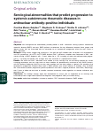 Cover page: Serological abnormalities that predict progression to systemic autoimmune rheumatic diseases in antinuclear antibody-positive individuals.