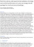 Cover page: Real time side-by-side experimental validation of energy and comfort performance of a zero net energy retrofit package for small commercial buildings