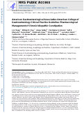 Cover page: American Gastroenterological Association-American College of Gastroenterology Clinical Practice Guideline: Pharmacological Management of Chronic Idiopathic Constipation.