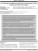 Cover page: Use of Parenteral Antibiotics in Emergency Departments: Practice Patterns and Class Concordance