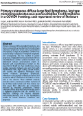 Cover page: Primary cutaneous diffuse large B-Cell lymphoma, leg type mimicking subcutaneous panniculitis-like T-cell lymphoma in a COVID-19 setting: case report and review of literature