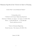 Cover page: Superficial Gas Velocity for Onset of Foaming