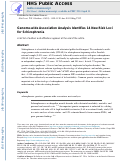 Cover page: Genome-wide association analysis identifies 13 new risk loci for schizophrenia