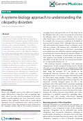 Cover page: A systems-biology approach to understanding the ciliopathy disorders