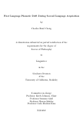 Cover page: First Language Phonetic Drift During Second Language Acquisition