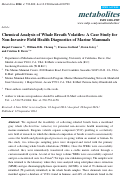 Cover page: Chemical Analysis of Whale Breath Volatiles: A Case Study for Non-Invasive Field Health Diagnostics of Marine Mammals