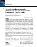 Cover page: General anesthesia soon after dialysis may increase postoperative hypotension - A pilot study.