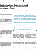 Cover page: Nativity and Neighborhood Characteristics and Cervical Cancer Stage at Diagnosis and Survival Outcomes Among Hispanic Women in California