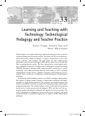 Cover page: Learning and Teaching withTechnology: TechnologicalPedagogy and Teacher Practice