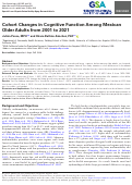 Cover page of Cohort Changes in Cognitive Function Among Mexican Older Adults from 2001 to 2021