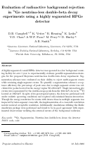 Cover page: Evaluation of radioactive background rejection in 76Ge neutrino-less
double-beta decay experiments using a highly segmented HPGe detector