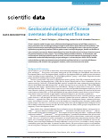 Cover page: Geolocated dataset of Chinese overseas development finance