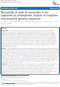 Cover page: Monophyly of clade III nematodes is not supported by phylogenetic analysis of complete mitochondrial genome sequences