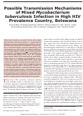 Cover page: Possible Transmission Mechanisms of Mixed Mycobacterium tuberculosis Infection in High HIV Prevalence Country, Botswana.