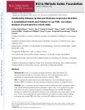 Cover page: Relationship between lactate and thiamine-responsive disorders in hospitalised infants and children in Lao PDR: secondary analysis of a prospective cohort study.