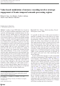 Cover page: Value-based modulation of memory encoding involves strategic engagement of fronto-temporal semantic processing regions.