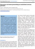 Cover page: Verrucous carcinoma presenting as recalcitrant verruca plantaris