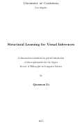Cover page: Structural Learning for Visual Inferences