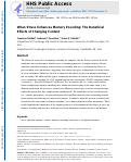 Cover page: When stress enhances memory encoding: The beneficial effects of changing context