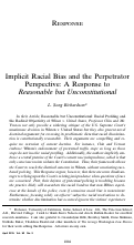 Cover page: Implicit Racial Bias and the Perpetrator Perspective: A Response to Reasonable but Unconstitutional