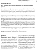 Cover page: PSA screening: determinants of primary-care physician practice patterns.