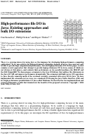 Cover page: High‐performance file I/O in Java: Existing approaches and bulk I/O extensions