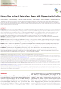 Cover page: Dietary Fiber to Starch Ratio Affects Bovine Milk Oligosaccharide Profiles.