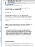 Cover page: Fetal programming of human energy homeostasis brain networks: Issues and considerations