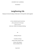 Cover page: Lengthening Life: Diapause Induced Lifespan Extension In Drosophila melanogaster