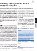 Cover page: Nonstandard conditionally specified models for nonignorable missing data