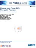 Cover page: Ultralow-Loss Planar $\hbox{Si}_{3}\hbox{N}_{4}$  Waveguide Polarizers
