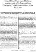 Cover page: Ganglion cell and retinal nerve fiber layer thickness predict the development of visual field damage in glaucoma suspects