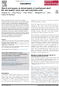 Cover page: Starch and sugars as determinants of postharvest shelf life and quality: some new and surprising roles.