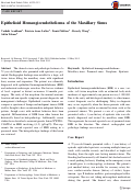 Cover page: Epithelioid Hemangioendothelioma of the Maxillary Sinus