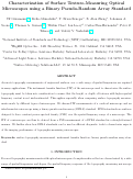 Cover page: Characterization of surface texture-measuring optical microscopes using a binary pseudo-random array standard