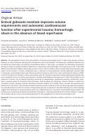 Cover page: Enteral gabexate mesilate improves volume requirements and autonomic cardiovascular function after experimental trauma/hemorrhagic shock in the absence of blood reperfusion.