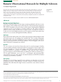 Cover page: Remote Observational Research for Multiple Sclerosis