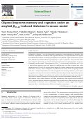 Cover page: Oligonol improves memory and cognition under an amyloid β25-35–induced Alzheimer's mouse model