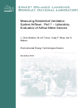 Cover page: Measuring Residential Ventilation System Airflows:  Part 1 - Laboratory Evaluation of Airflow Meter Devices