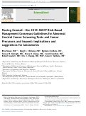 Cover page: Moving forward—the 2019 ASCCP Risk-Based Management Consensus Guidelines for Abnormal Cervical Cancer Screening Tests and Cancer Precursors and beyond: implications and suggestions for laboratories