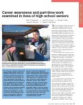 Cover page: Career awareness and part-time work examined in lives of high school seniors