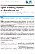 Cover page: Prevalence and outcomes of HIV-1 diagnostic challenges during universal birth testing - an urban South African observational cohort.